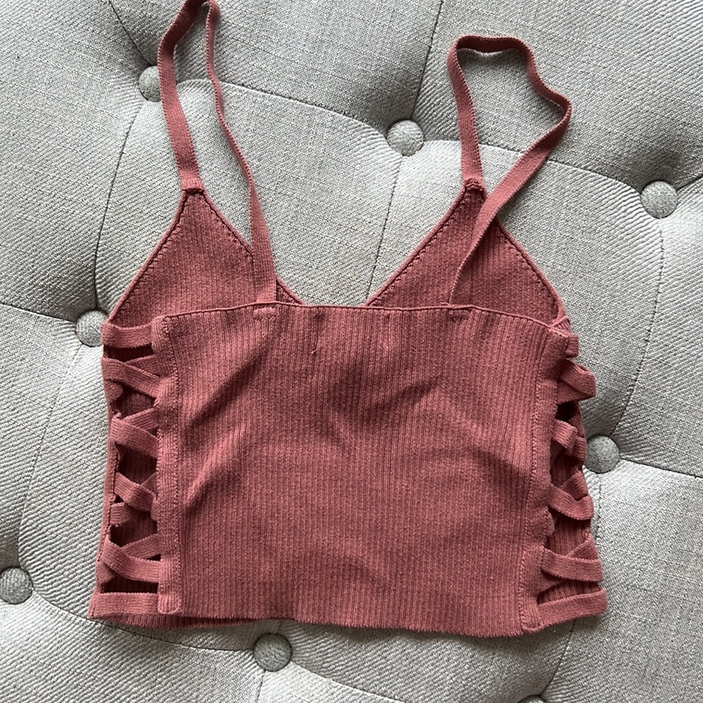 Adorable Muave Sweater Crop Top 🌸🎀 - Picture 3 of 4
